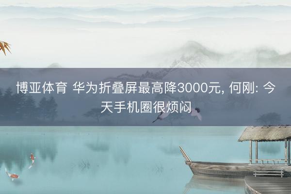 博亚体育 华为折叠屏最高降3000元， 何刚: 今天手机圈很烦闷