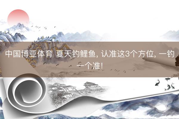 中国博亚体育 夏天钓鲤鱼， 认准这3个方位， 一钓一个准!