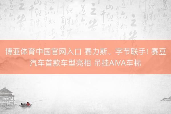 博亚体育中国官网入口 赛力斯、字节联手! 赛豆汽车首款车型亮相 吊挂AIVA车标