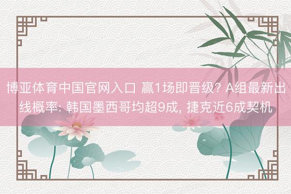 博亚体育中国官网入口 赢1场即晋级? A组最新出线概率: 韩国墨西哥均超9成， 捷克近6成契机