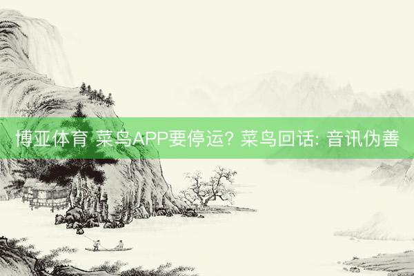 博亚体育 菜鸟APP要停运? 菜鸟回话: 音讯伪善