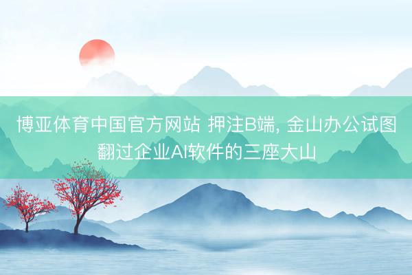 博亚体育中国官方网站 押注B端， 金山办公试图翻过企业AI软件的三座大山